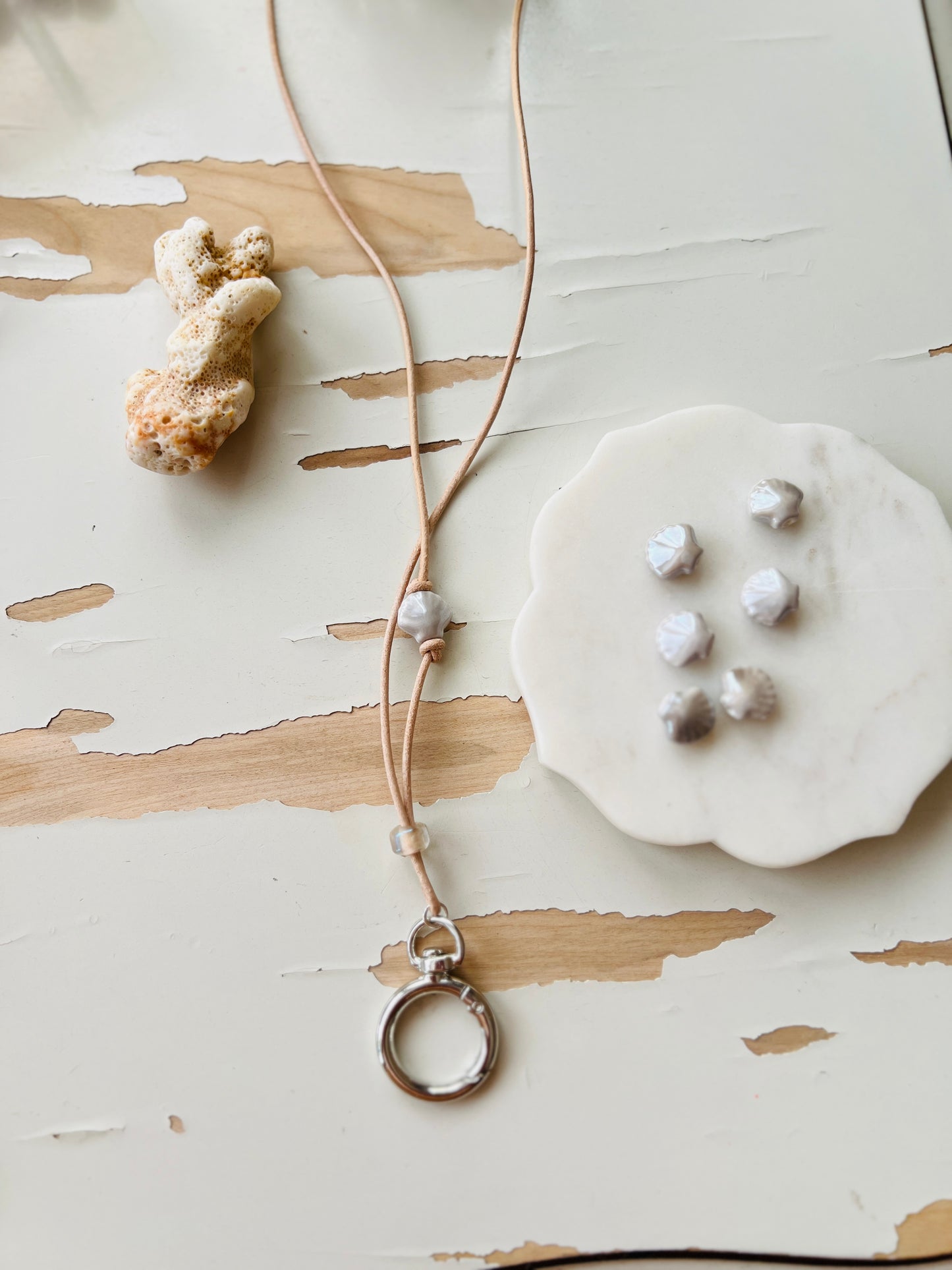 Leather Cord Stitch Marker Necklace