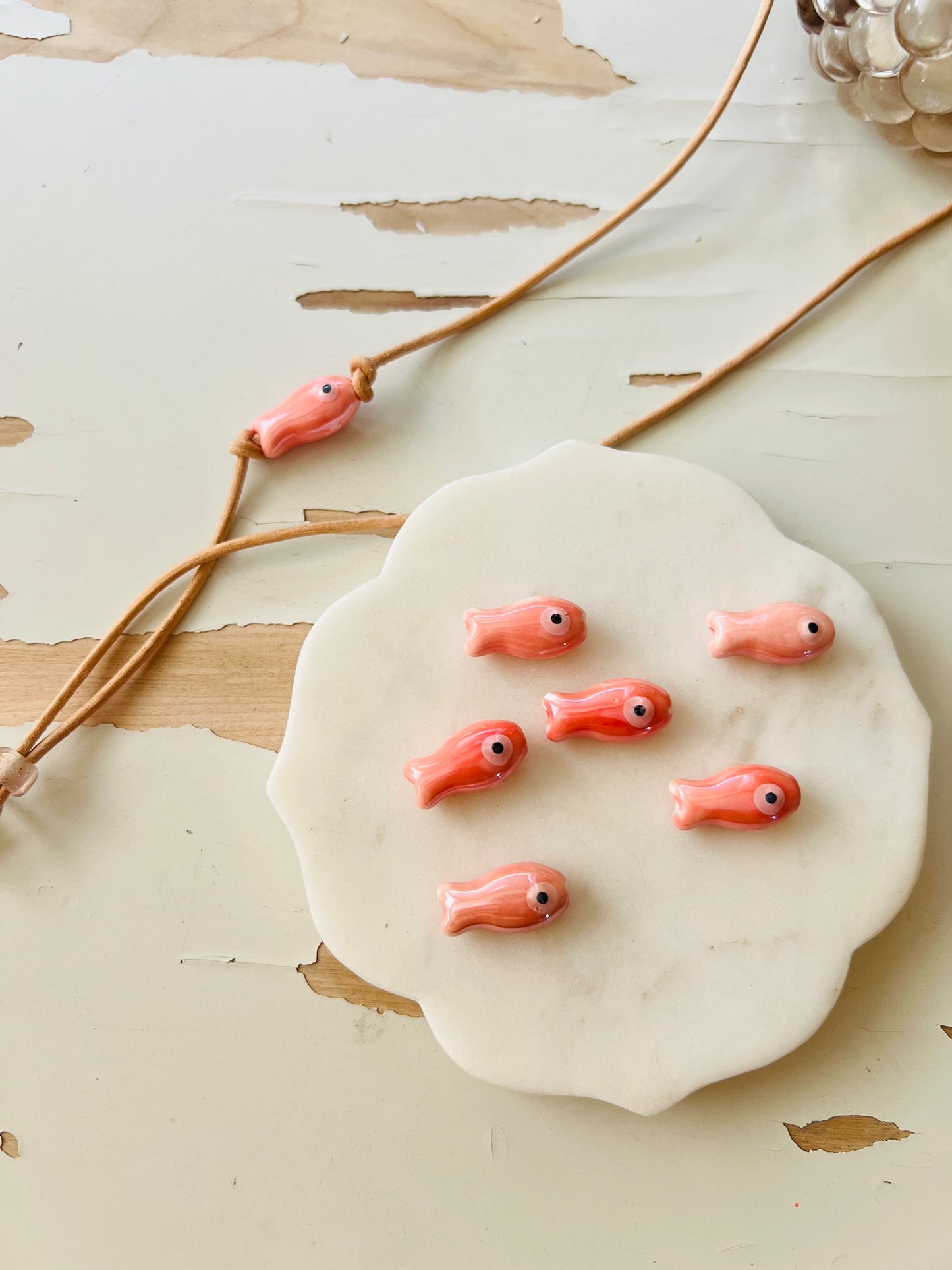 Leather Cord Stitch Marker Necklace