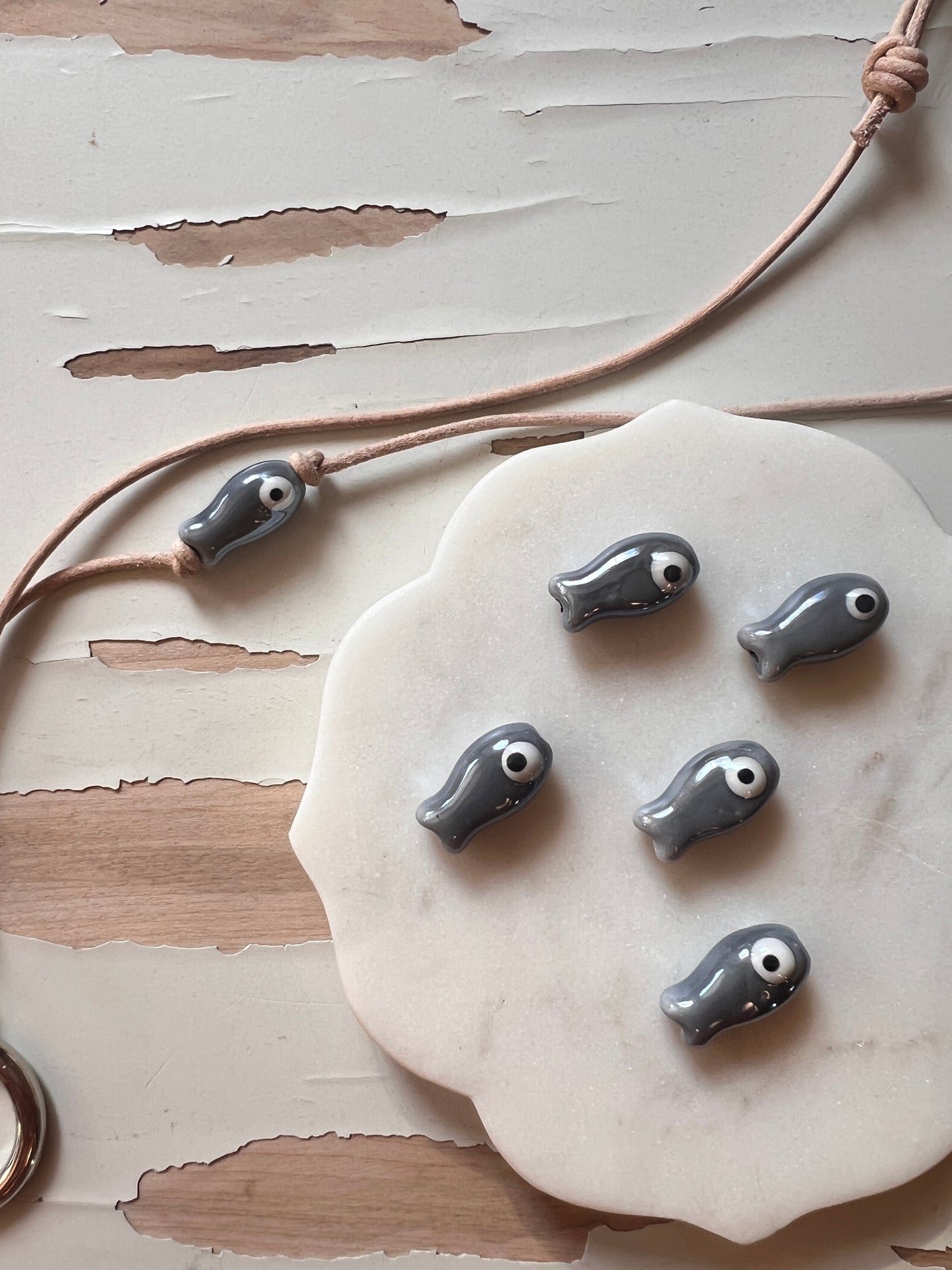 Leather Cord Stitch Marker Necklace