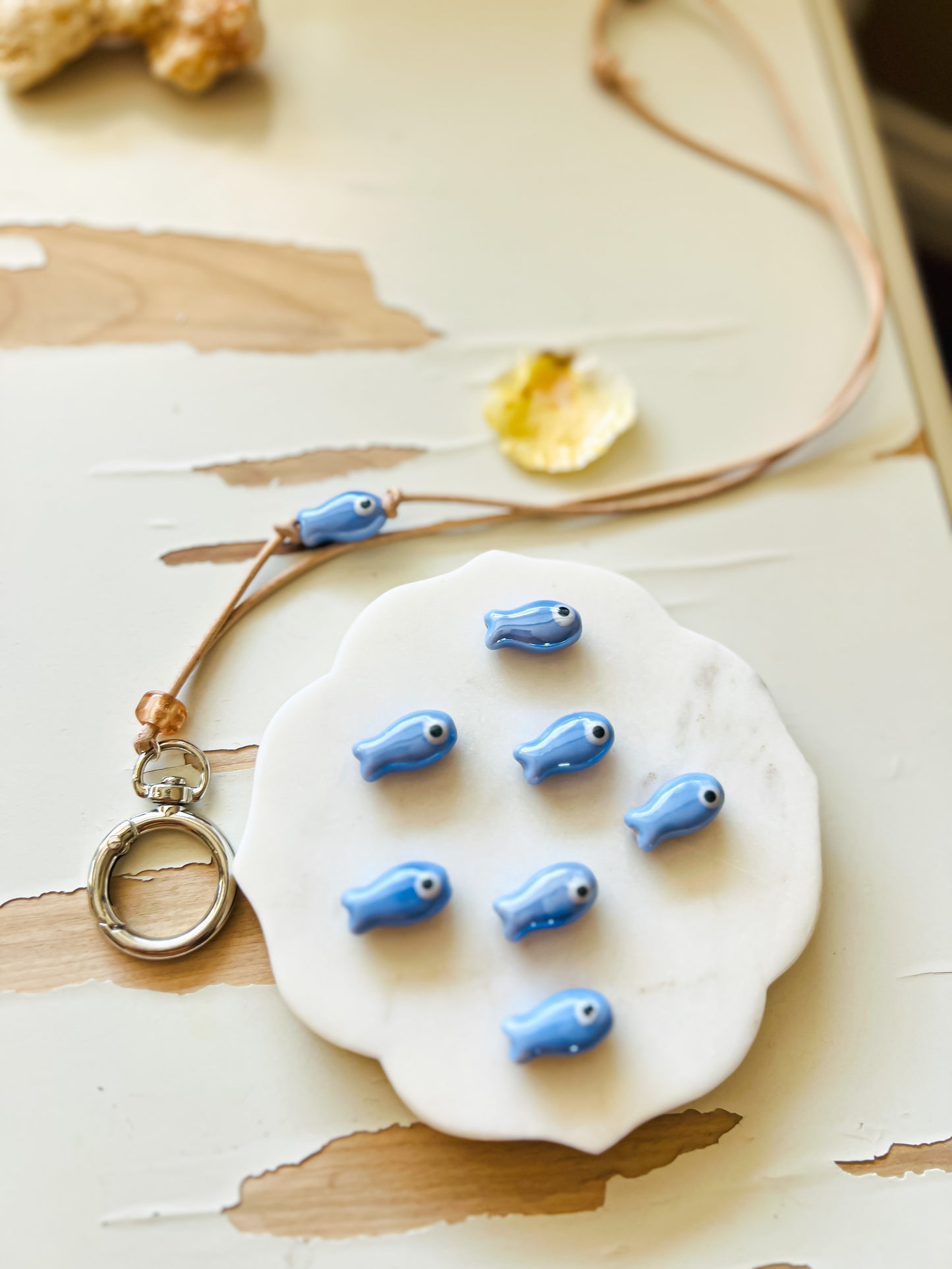Leather Cord Stitch Marker Necklace