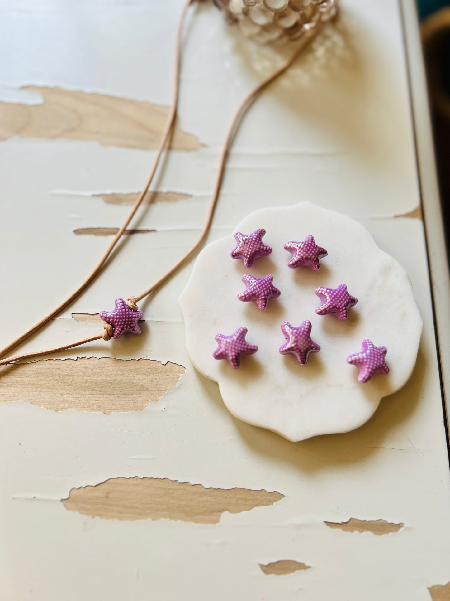Leather Cord Stitch Marker Necklace