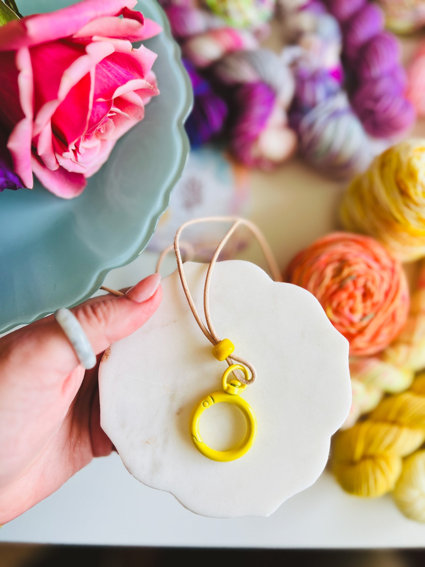 Leather Cord Stitch Marker Necklace