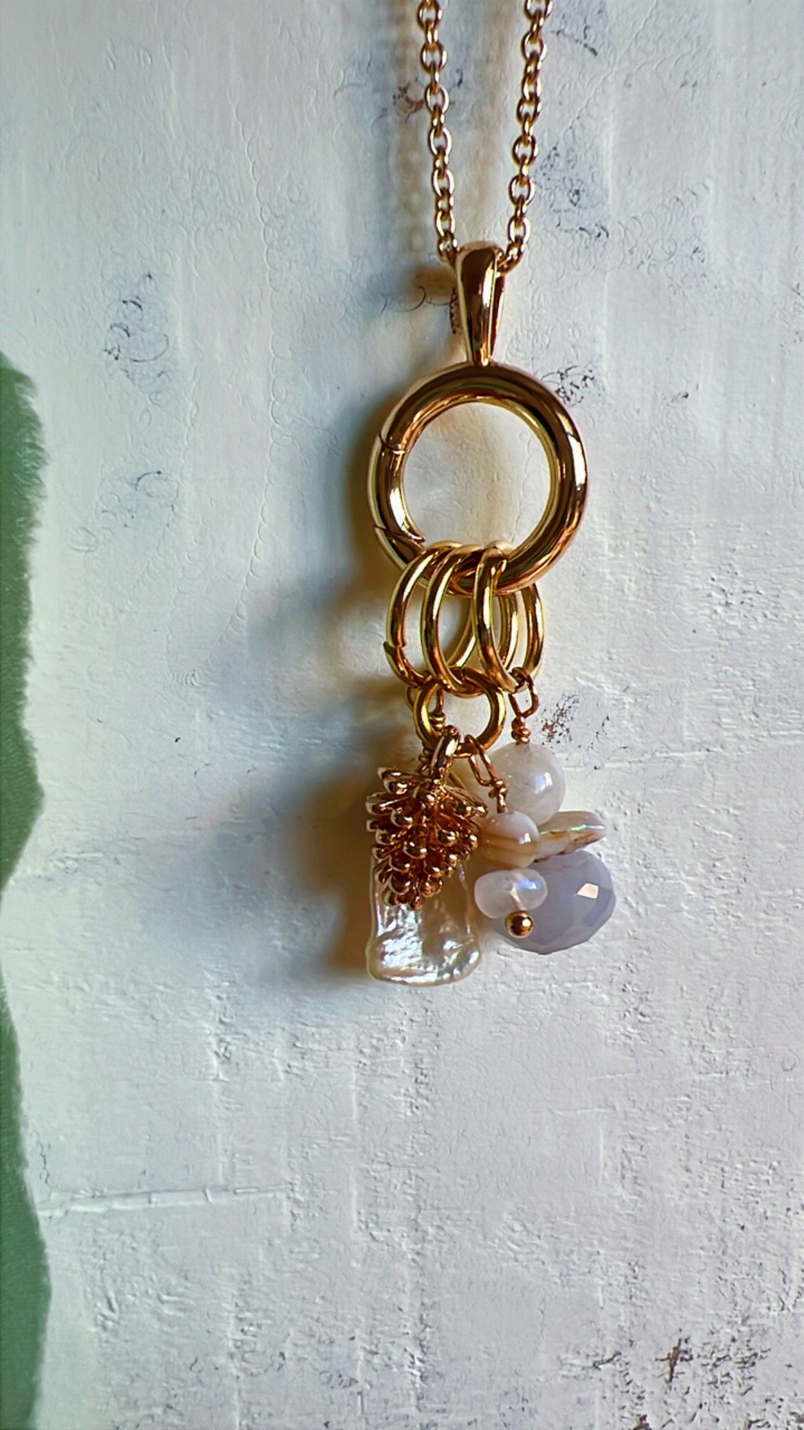 Moonlit Opal Stitch Marker Necklace