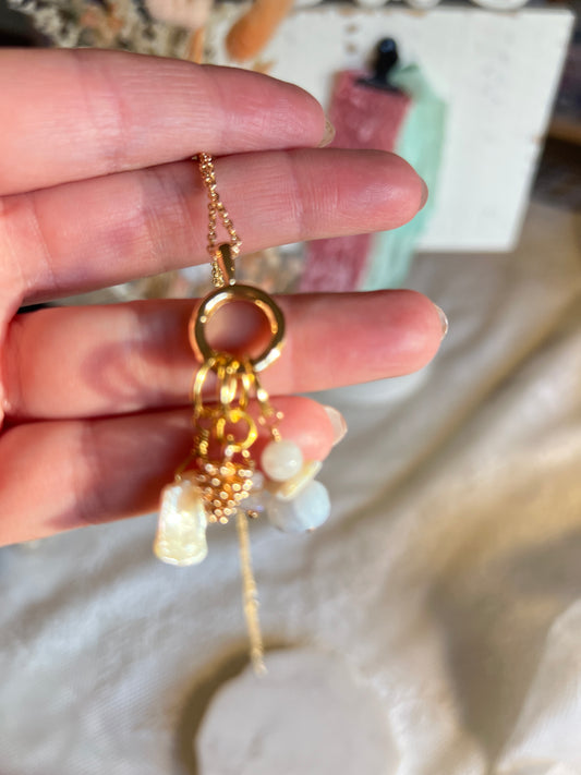 Moonlit Opal Stitch Marker Necklace