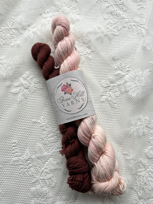 Rose Hills Yarns Sock Set Fingering Weight - Speckled Peach Egger